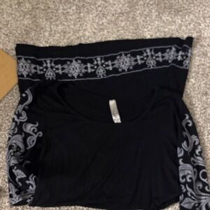 Voll Style Black and Gray Patterned Midi Dress